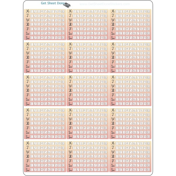 Sleep Habit Tracker Sticker / 15 Weekly Write In Smudge