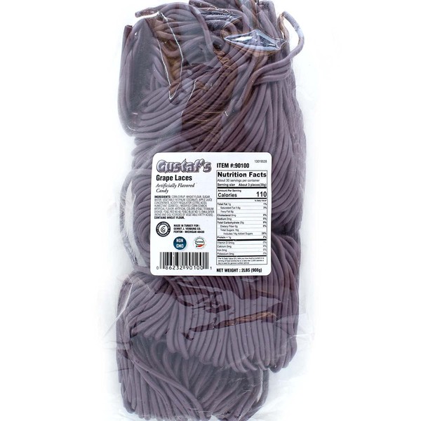 Gustaf's Grape Laces, 2-Pound Bags (Pack of 2)