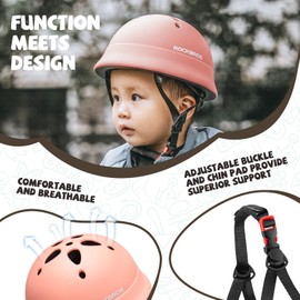 ROCKBROS Kids Bike Toddlers Helmet for 2-5 Years Kids Safety Protection Lightweight Cycle Helmet for Outdoor Activities Scooter, Balance Bike, Kids Bicycles, Skateboards (48-52 cm)