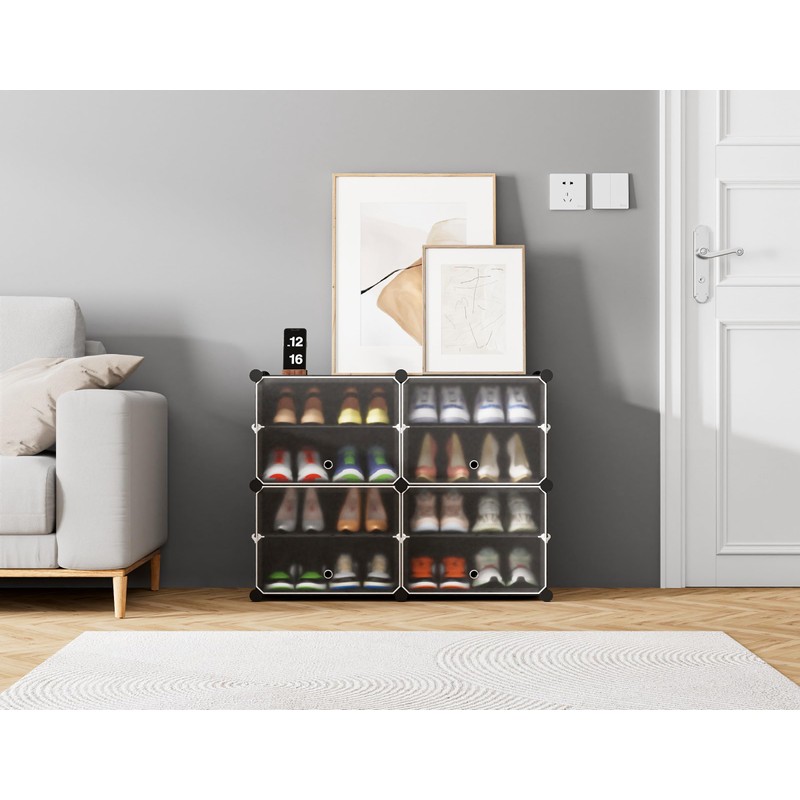 HOMIDEC Shoe Rack, 4 Tier Shoe Storage Cabinet 16 Pair