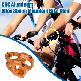 X AUTOHAUX CNC Aluminum Alloy 35mm Mountain Bike Stem for Most Bicycle Road Bike Mountain Bike Cycling Handlebar Accessories Orange