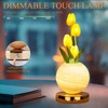 Strackvial Tulip Table Lamp, Rechargeable Cordless Touch Dimming Artificial Tulip