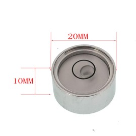 Mini Metal universal horizontal bubble water level level level level balance bubble level round 20x10mm (silvery white）