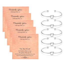 CERSLIMO Bridesmaid Gifts - 5 Pcs Knot Bracelets Maid of Honor Gifts, Wedding Bridesmaid Proposal Jewelry Bridal Party Tie The Knot Charm Bracelets