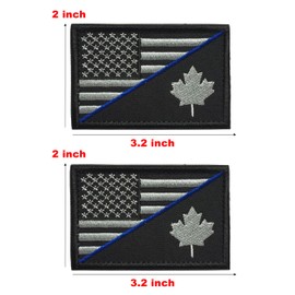 1 PCS Canada/United State USA American Friendship Hook and Loop Backing Embroidered Patches for Caps, Backpacks, Vests, Military Uniforms, Collection and Display.