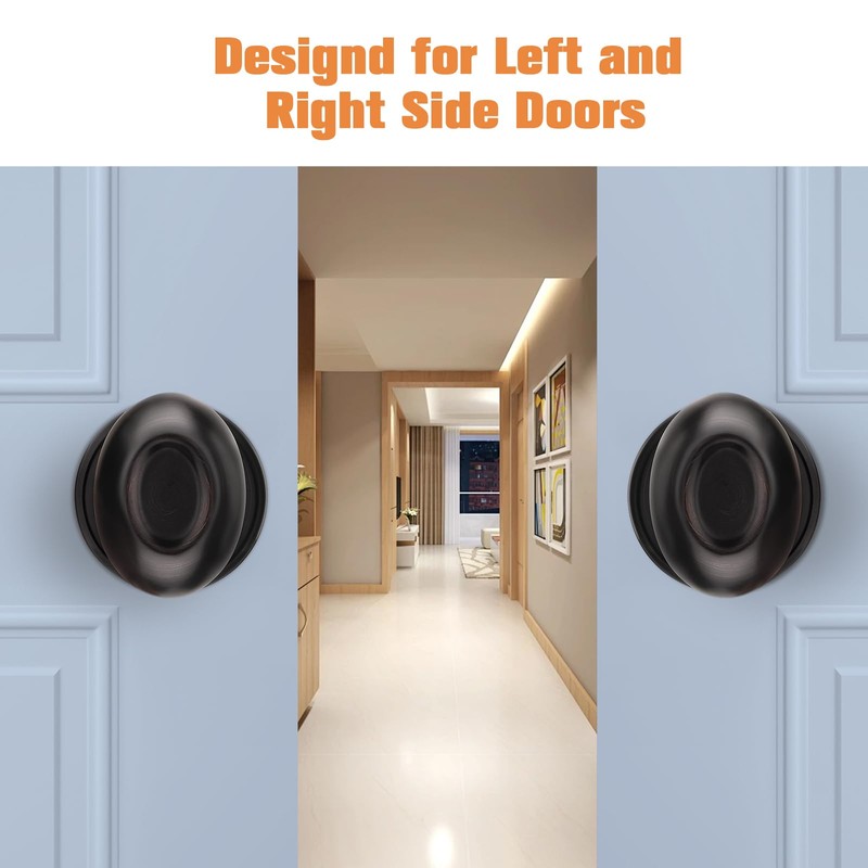 Gobrico 8 Pack Passage Door Knobs Oil Rubbed Bronze Egg