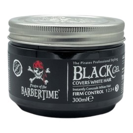 Barbertime Hair Styling Gel | Temp Black Colouring Gel | Strong Hold Hair Coloring Covering Gel For Grey White Hair 300ml
