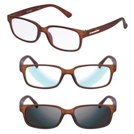 Croakies Palma Photochromic Progressive Eyewear | UV400 Sunglass for Outdoor | Bluelight Eyeglass for HEV Devices | Bundle