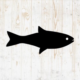 Fish Wall Decals Silhouette - Fish Wall Stickers - Fish Sea Nautical River Ocean Fisherman - Fish Room Decor for Bedroom Kitchen Laptop Water Bottle Car Window Decals DWSV5351