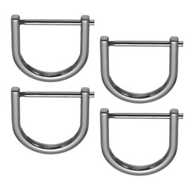 PATIKIL 1" D-Rings Screw in Shackle, 4 Pcs Horseshoe U Shape D Ring Zinc Alloy Semicircle Buckles Replacement for Purse Keychain Collar Accessories Craft, Black