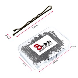 Biribila Bobby Pins 150 Pcs, Black – 5cm Long Hair Grips with Storage Box – Thicker & Strong Kirby Grips for All Type of Hairs – Hair Pins for Hair Styling & Make UP (Black)