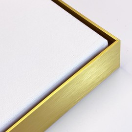 Akfado Canvas Floater Frame for 36x36 Oil Paintings Prints, DIY Metal Floating Frame for Portrait Landscape Oil Paintings, Painting Frame for Art Show Gallery Wall Home Office Living Room Decor (Gold)