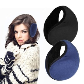 Grevosea 2Pcs Earmuffs Winter Ear Muffs for Women Men Fleece Earmuffs Winter Ear Warmers Plush Earmuff Ear Covers for Cold Weather(A)