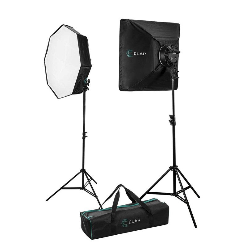 CLAR Basic 2-Light LED Softbox Kit