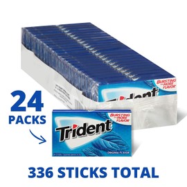 Trident Original Flavor Sugar Free Gum, 24 Packs of 14 Pieces (336 Total Pieces)