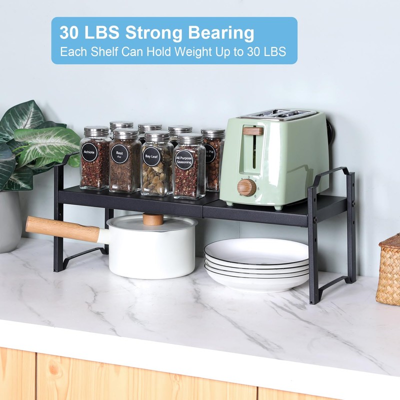 4 Pack Kitchen Cabinet Shelves Organizers, Kitchen Counter Storage Shelf