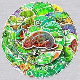 Chameleon Sticker Chameleon Sticker Set 50 Pieces Cute Decoration for Car Laptop Skateboard Bicycle Moped Motorcycle Bicycle Computer Suitable for Adults Children