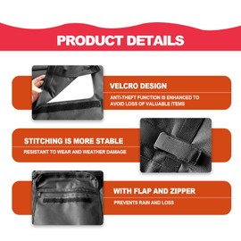 Tailgate Protection Pad with Tool Pockets, 52" Mountain MTB Bike Carrier Bicycle Rack Cover Protection Mats, Tailgate Bike Pad with Handle Flap.