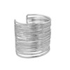 T Waikikaku Coil Women's Wide Silver Casual Accessory Bangle, Zinc,