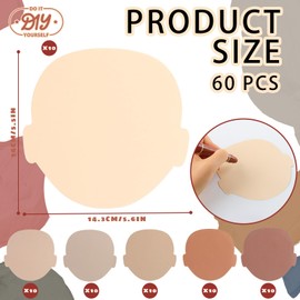 LBLNUGURI 60Pcs Multiple Color Face Paper,Multicultural Creative Face Paper to Creative cut,Projects to Creative Craft Group,Diversity Craft Projects,Creative,Design,Decorate,5.6 Inch, Nude