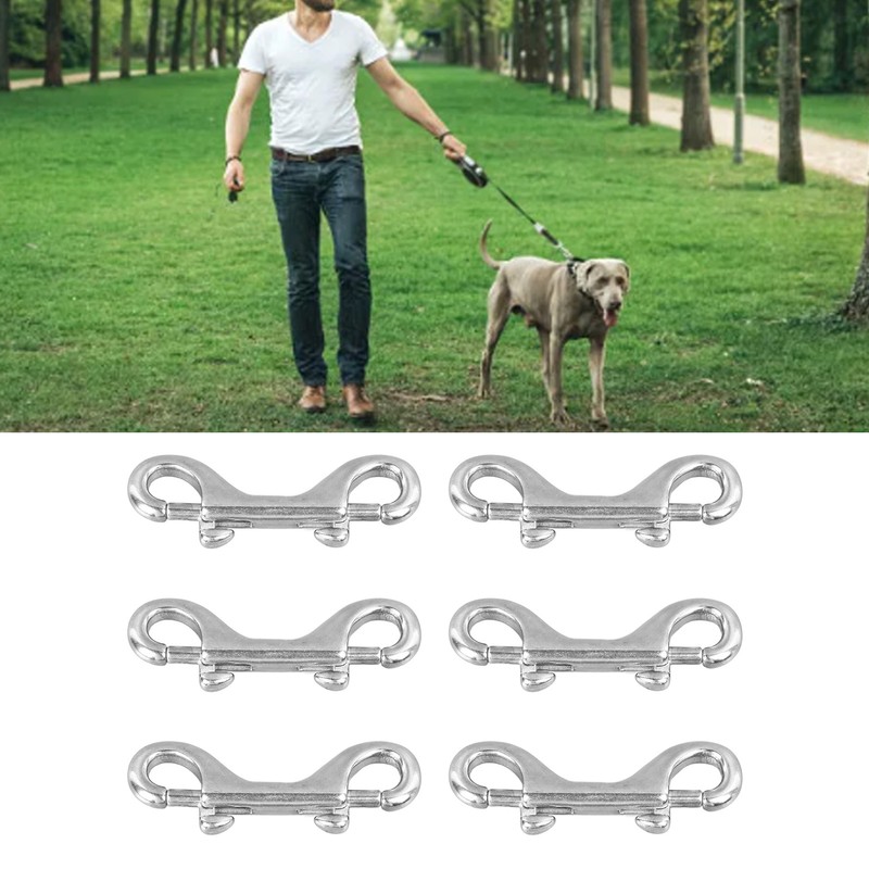 6Pcs Double End Snap Hook Stainless Steel Multifunctional Double Ended