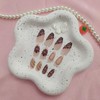 Acrylic Press on Nails Medium Almond Fake Nails with Brown