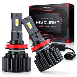 LIGUTEC Focos de Faros Delanteros LED H11 - Kit De Faros Auto 6500 K,60W 16000LM ,Chip Csp Alto Brillo Blanco Frío Impermeable IP68 Adaptable a Todo T