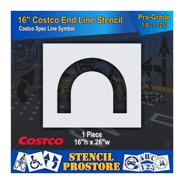 Retail Stencils - Costco - 16 in Line End Stencil - 20'' x 16'' x 1/8" (128 mil) - Pro-Grade