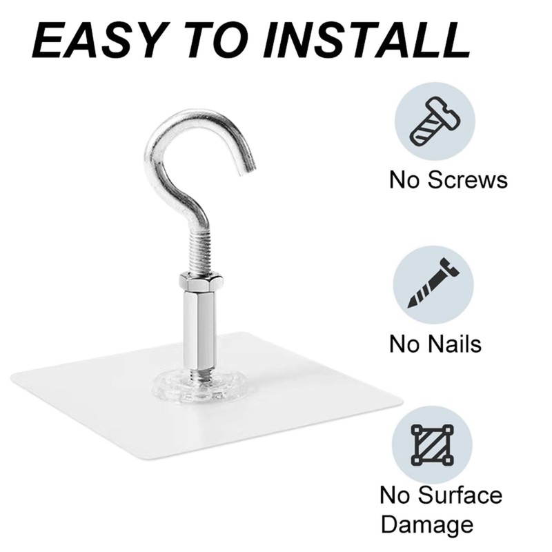 3 Pack Ceiling Hooks Adhesive, Ceiling Hooks Heavy Duty for