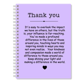 QYUVK Thank You Purple Hardcover 160 Pages Spiral Notebooks, Funny Thank You Gifts for Women Men Coworkers Leader Mentor, Appreciation Gifts for Employees, Thanksgiving Gifts for Colleagues Leaders