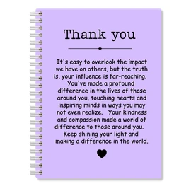 QYUVK Thank You Purple Hardcover 160 Pages Spiral Notebooks, Funny Thank You Gifts for Women Men Coworkers Leader Mentor, Appreciation Gifts for Employees, Thanksgiving Gifts for Colleagues Leaders