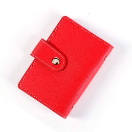 TopHomer PU Leather Multi Pocket Card Holder Business Card Holder Wallet 24 Credit Card Holder Red, red, Elegant