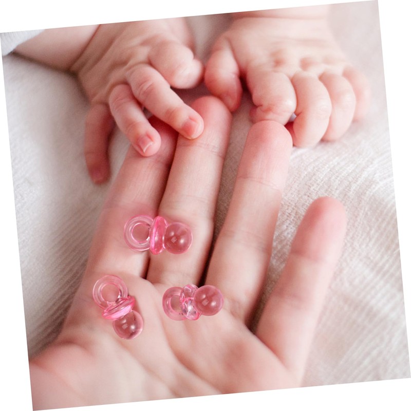 Gatuida 100 Pcs Mini Acrylic Pacifiers for Shower Games Reusable