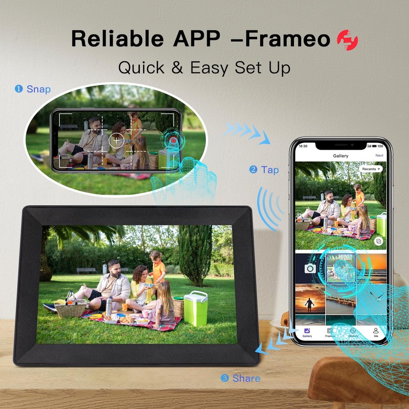 Chnwpify Frameo 10.1 Inch Digital Picture Frame WiFi Connect Touch