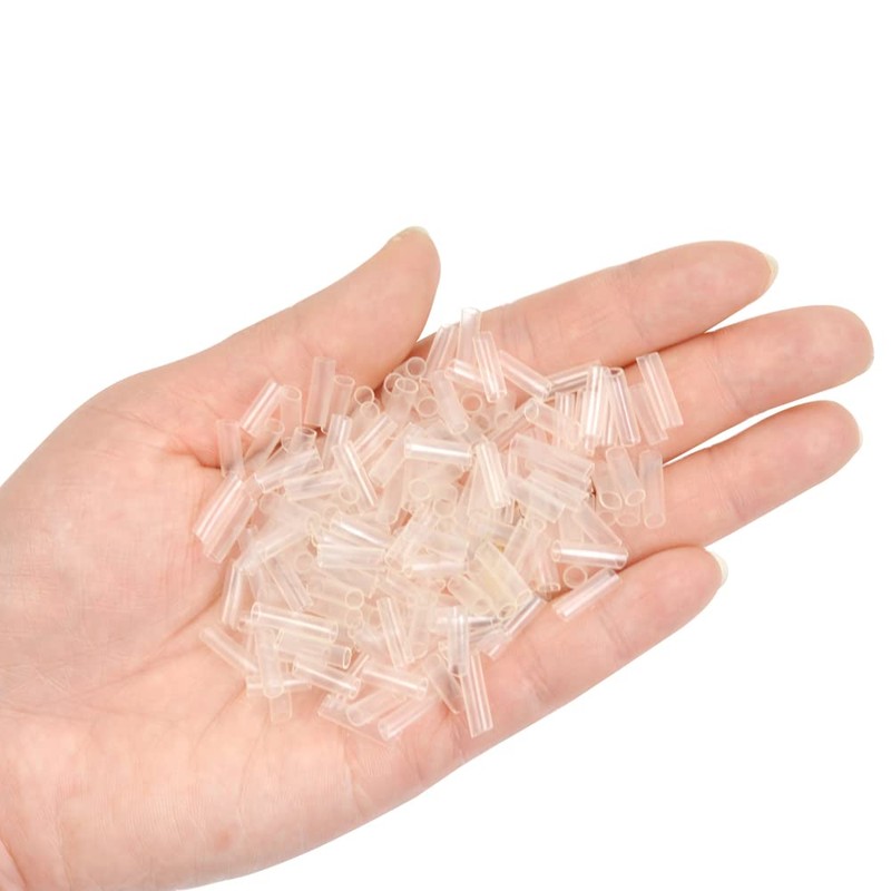 250 Pcs Hair Extension Shrink Tubes Shrinky Clear Tubes for