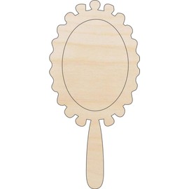 Beauty Mirror - Laser Cut Out Unfinished Wood Craft Shape BTY16 18" / 1/8" thick