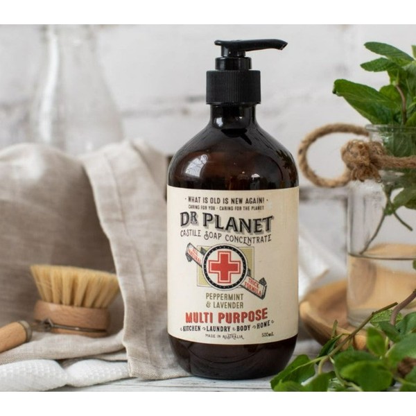 DR PLANET Castile Soap - Peppermint & Lavender, 500ml