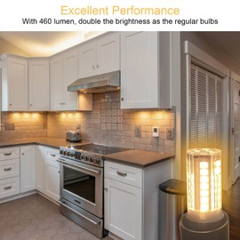 LFLAMPON E17 Light Bulb 3000K Warm White,T5 Intermediate Base Microwave LED Bulbs,3.5W Equivalent 30-40W Halogen,460LM Non Dimmable for Refrigerator,Under Hood Appliance,4 Pack