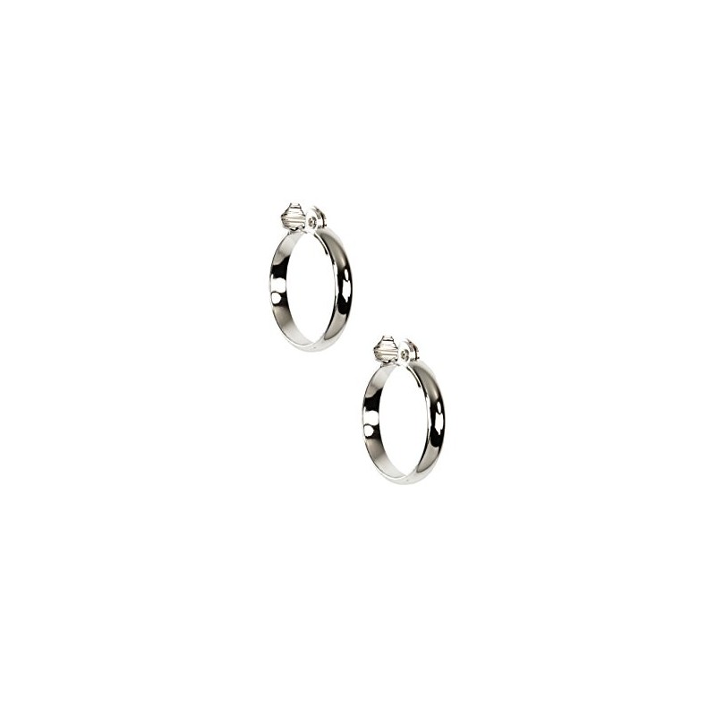 Anne Klein Classics Silver-Tone Clip Hoop Earrings