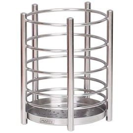 Utensil Holder for Kitchen Counter - 6.1" X 4.8" Large Metal Cooking Utensil Crock Stainless Steel Utensil Holder Container Canister Spatula Spoon Caddy Organizer-Brushed- Heavy Base, Silver