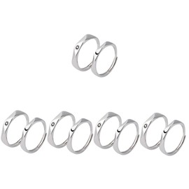 FRCOLOR 5 Pairs Sun and Moon Matching Promise Rings for Couples Unique His and Her Rings for Boyfriend Girlfriend Creative Lovers Daily Wear Jewelry