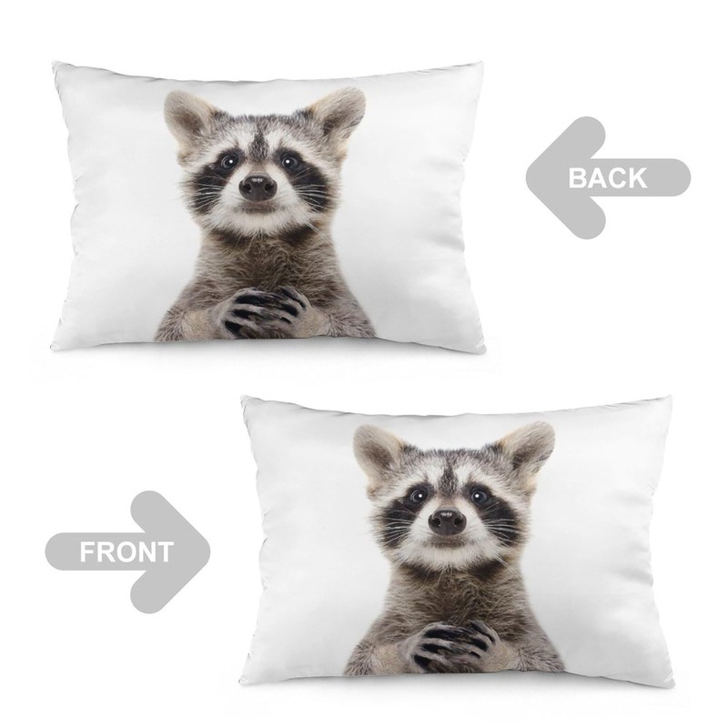 NIBABA Cushion Covers Cute Cute Funny Raccoon Decorative Pillow Covers