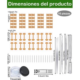 16 Piezas Kit Para Uñas Enterradas, Corrector Uñas Encarnadas, Herramientas Profesionales Para Pedicura, Elimina Cutículas Y Callos, Cuidado De Pies En El Hogar, Para Uso Personal Y Estético