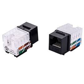 SATMAXIMUM 20 PCS Cat6 Keystone Jack, 110 Punch Down, 8P8C, 45° Angled, T568A/B Compatible, UL Listed – for Wall Plate & Patch Panel Network Installations (Black)