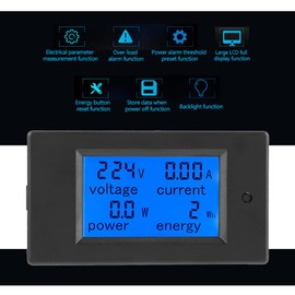 PZEM-061 LCD Voltage Current Power Energy Panel Meter Backlight Digital Display Coil Transformer 100A AC80-260V + CT
