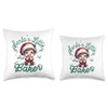 Santa's Little Baker Kawaii Baby Santa Baking Christmas Throw Pillow