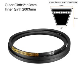 sourcing map A-82 V-Belt Drive Belt Industrial Transmission Belt Rubber 82 Inch Circumference