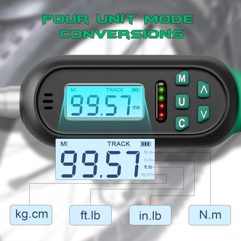 KOEORWS 1/2 Inch Drive Digital TorqueWrench, 5.02-99.57Ft.lb/6.8-135N.m, Electronic Torque Wrench