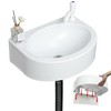 Wall Mount Bathroom Sink 17.7"x13.4" No-Drill Installation Self-Adhesive Wash basin