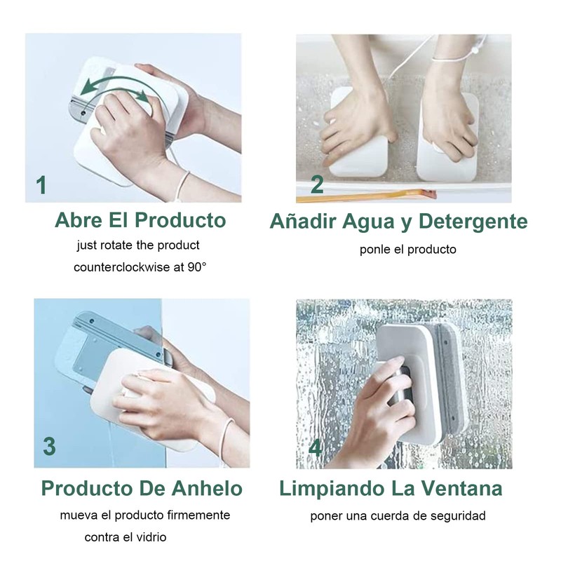 BELCHERCC5 Limpia Vidrios Magnético Herramienta de Limpieza de Ventanas con